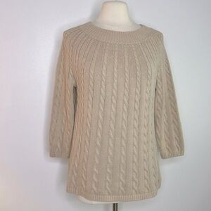Talbots Beige Cable Knit Sweater
